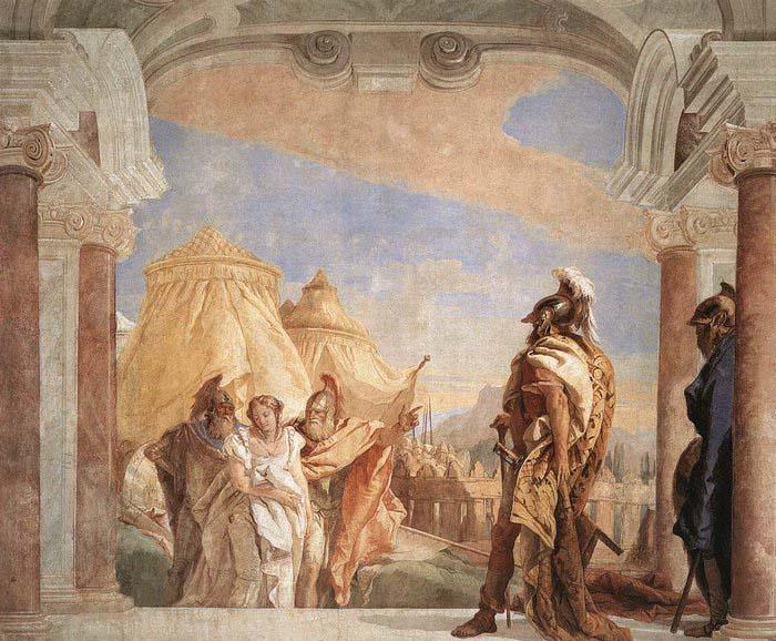 Giovanni Battista Tiepolo Eurybates and Talthybios Lead Briseis to Agamemmon oil painting picture